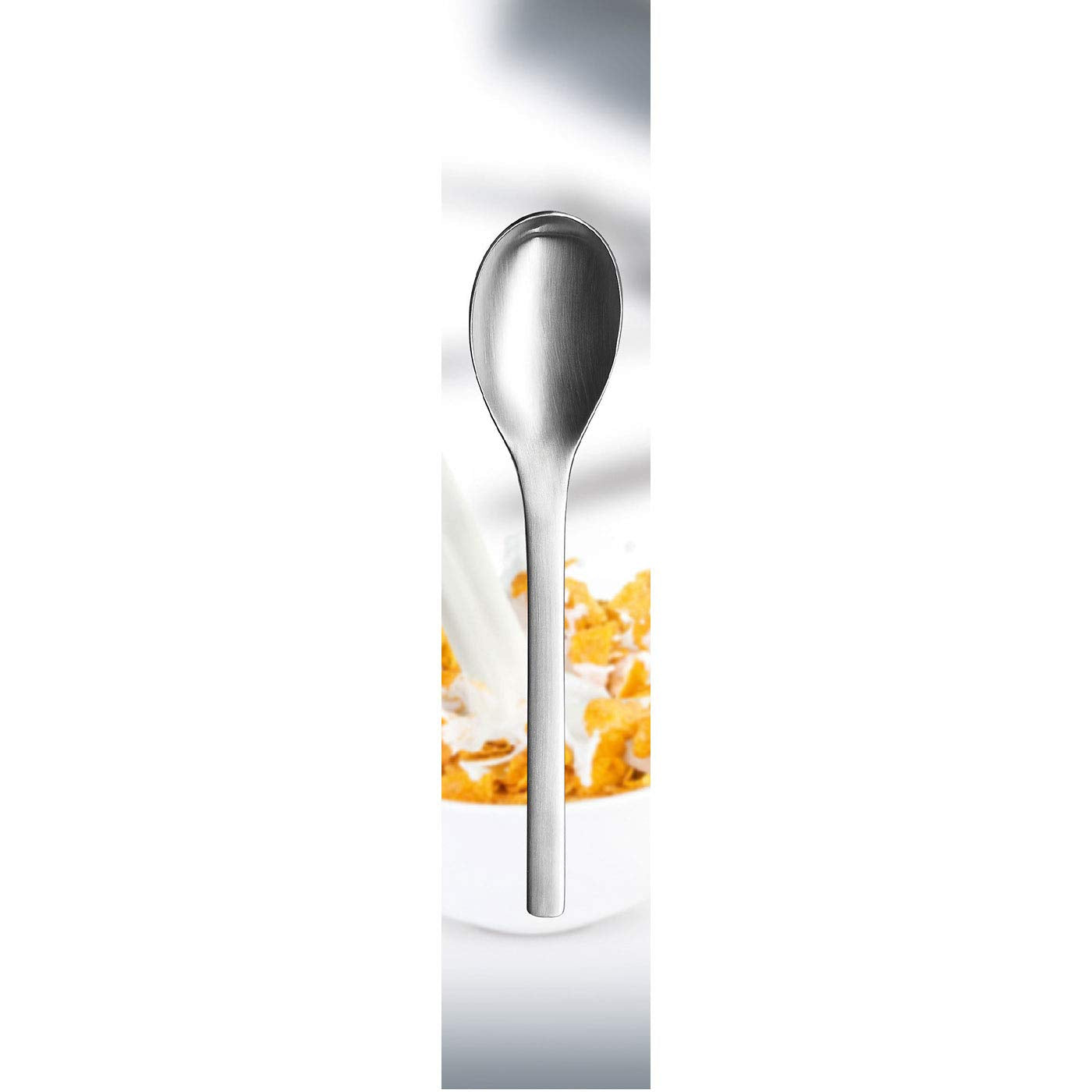 Puresigns Müslilöffel Set aus 18/10 Edelstahl, Matt-Finish, 2er Pack