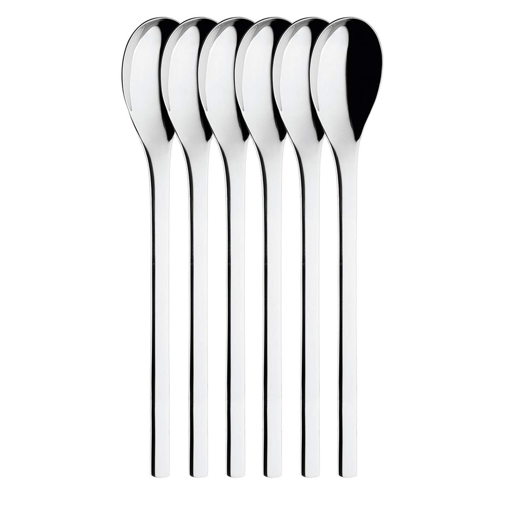 Puresigns ONE Extra Latte Macchiato Löffel 18,60cm Edelstahl Poliert Silber 6 Stück