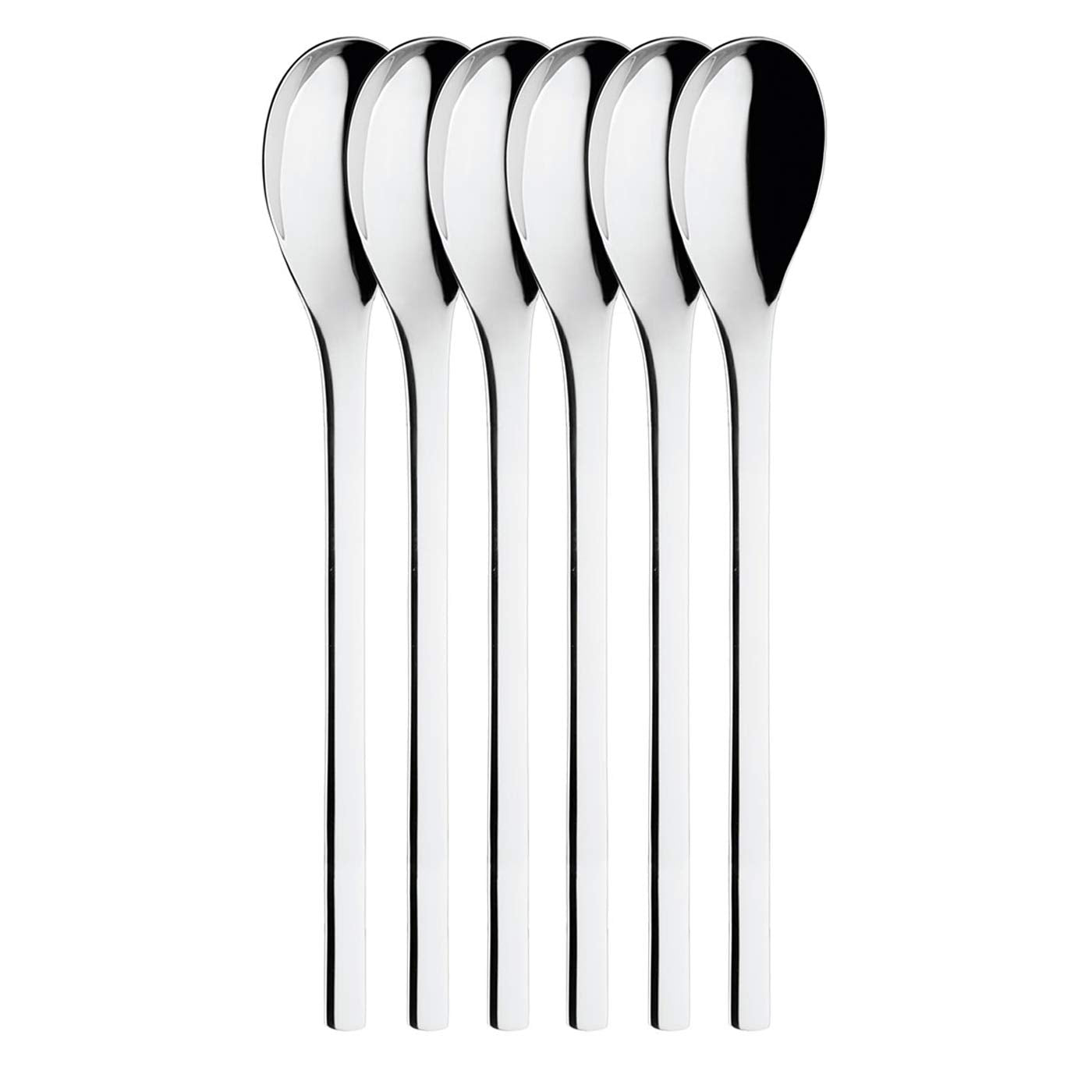 Puresigns ONE Extra Latte Macchiato Löffel 18,60cm Edelstahl Poliert Silber 6 Stück