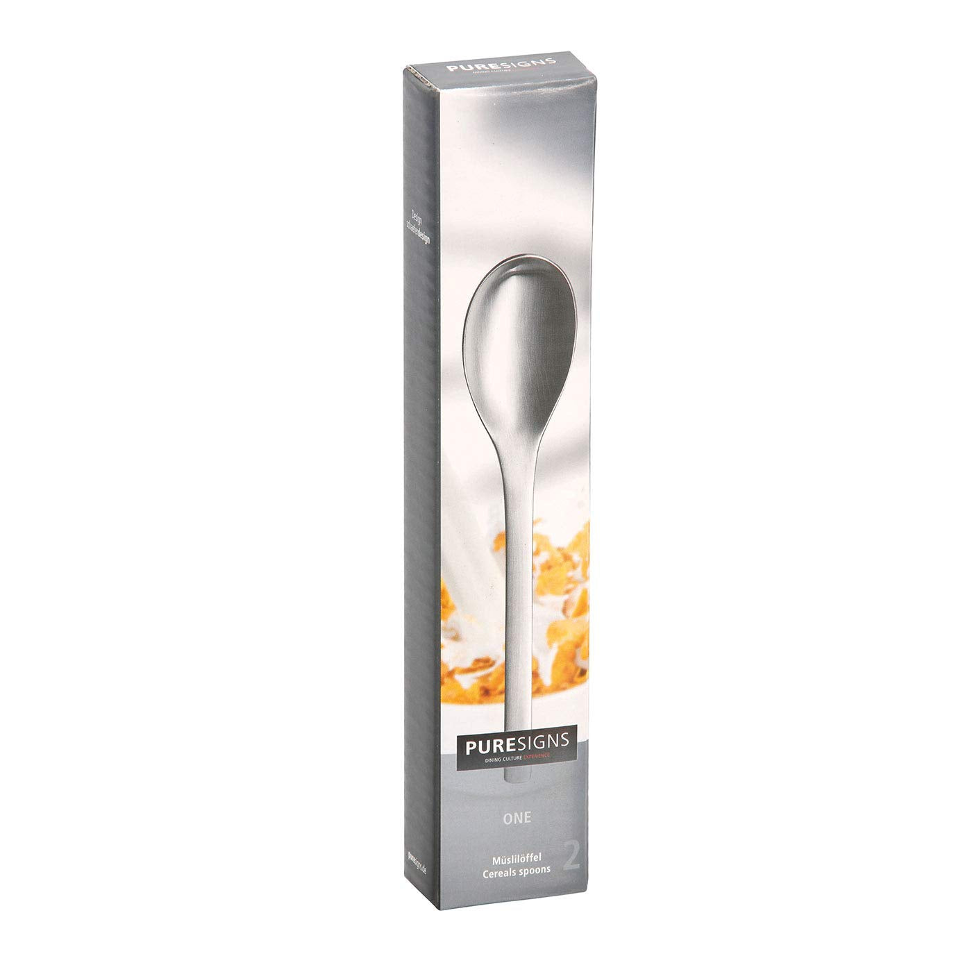 Puresigns Müslilöffel Set aus 18/10 Edelstahl, Matt-Finish, 2er Pack